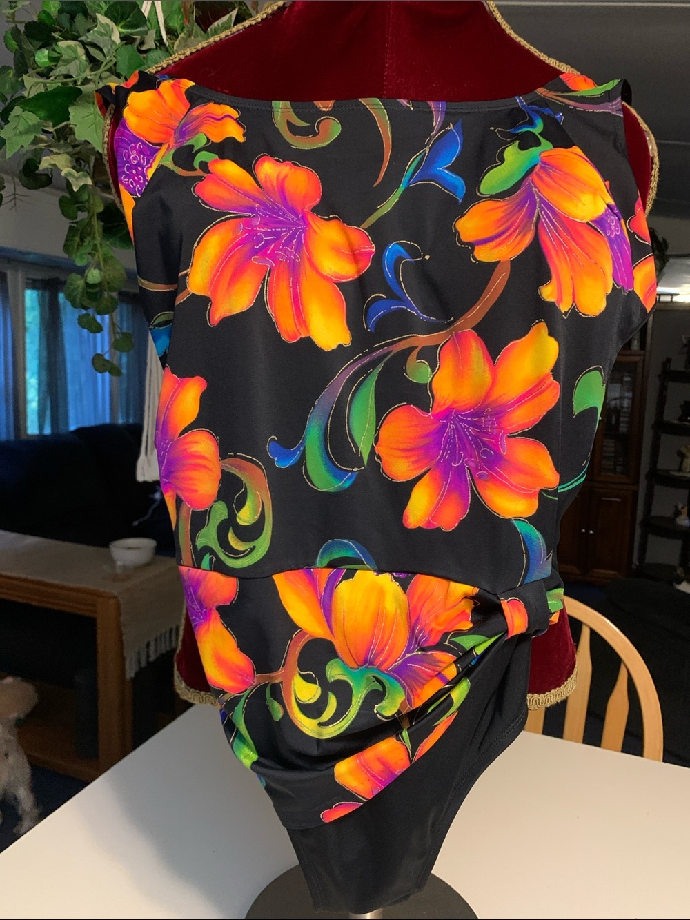 Longitude Vibrant Tropical Print One Piece Bathingsuit NWOT